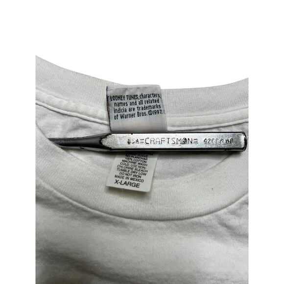 Vintage Tweety Looney Tunes T-Shirt Size XL 1997 Cartoon Tweetys Gym 90s / Retro - Picture 4 of 10